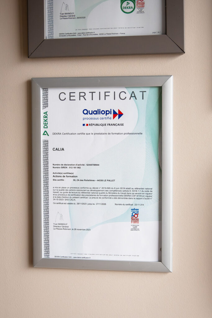 Certification Qualiopi attestant de la qualité des processus Cefolia