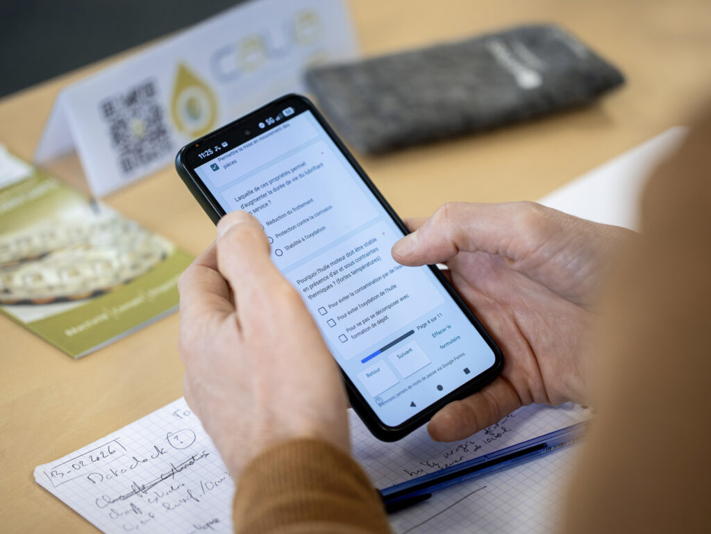 Questionnaire de formation CEFOLIA sur smartphone
